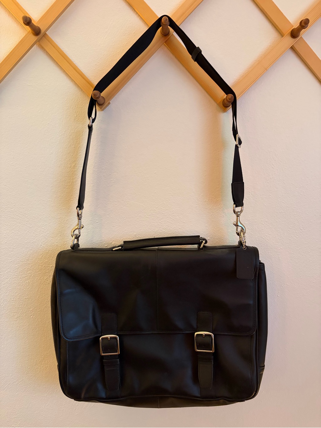 Coach Black Leather Men's Messenger Briefcase